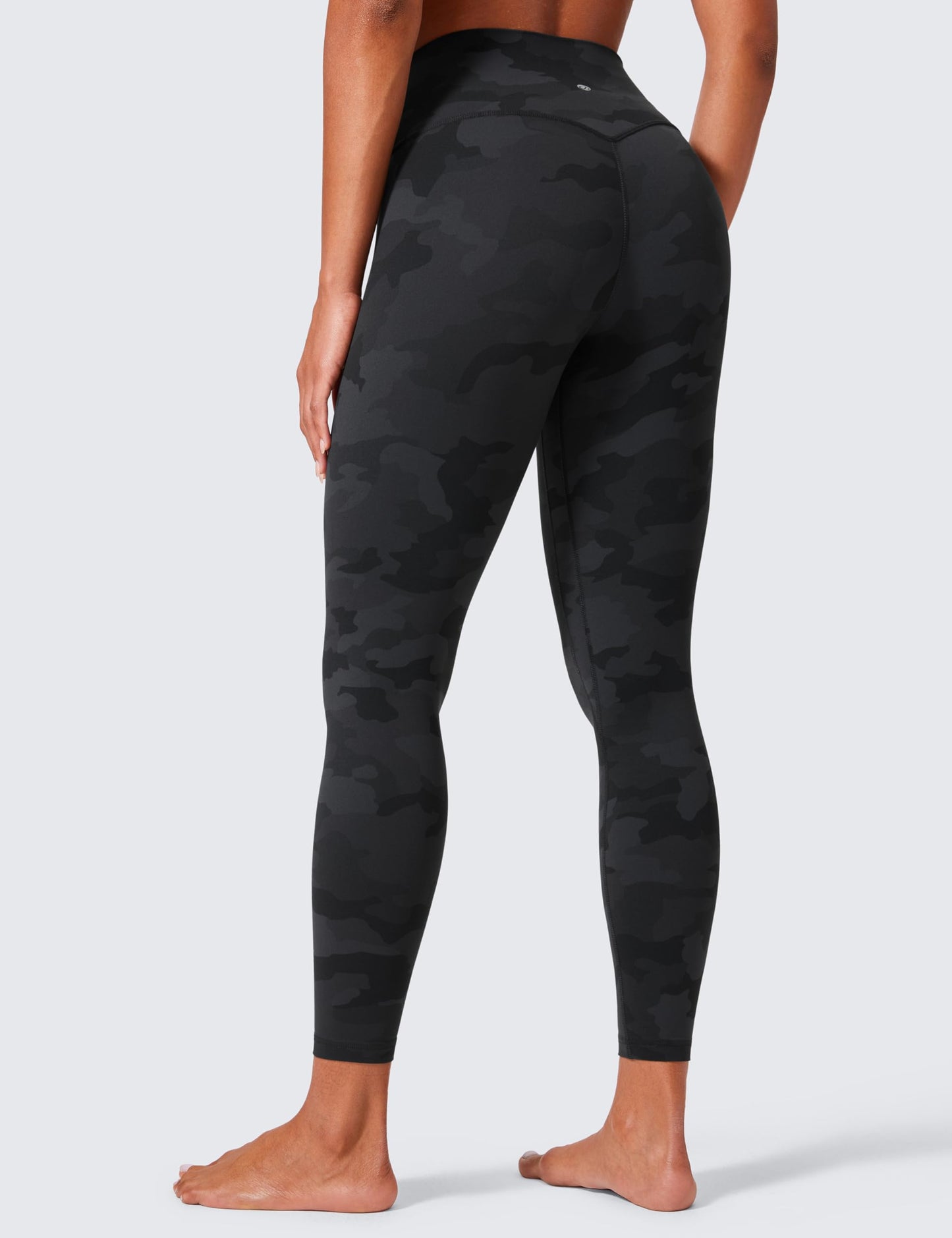 CRZ YOGA Butterlift Workout Leggings 25" - High Waisted Pilates Gym Athletic Womens Yoga Pants Buttery Soft Dark Grey Camouflage 2 Medium
