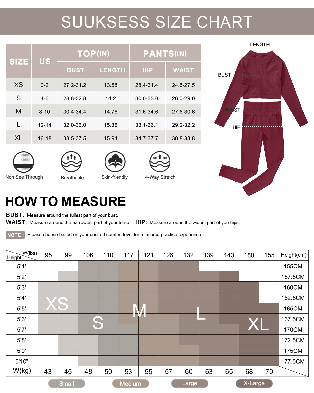 SUUKSESS Women 2 Piece Workout Sets Hidden Scrunch Hip Lifting Seamless Leggings Long Sleeve Yoga Crop Tops High Waisted Yoga Pants Tracksuits (Green, XS)