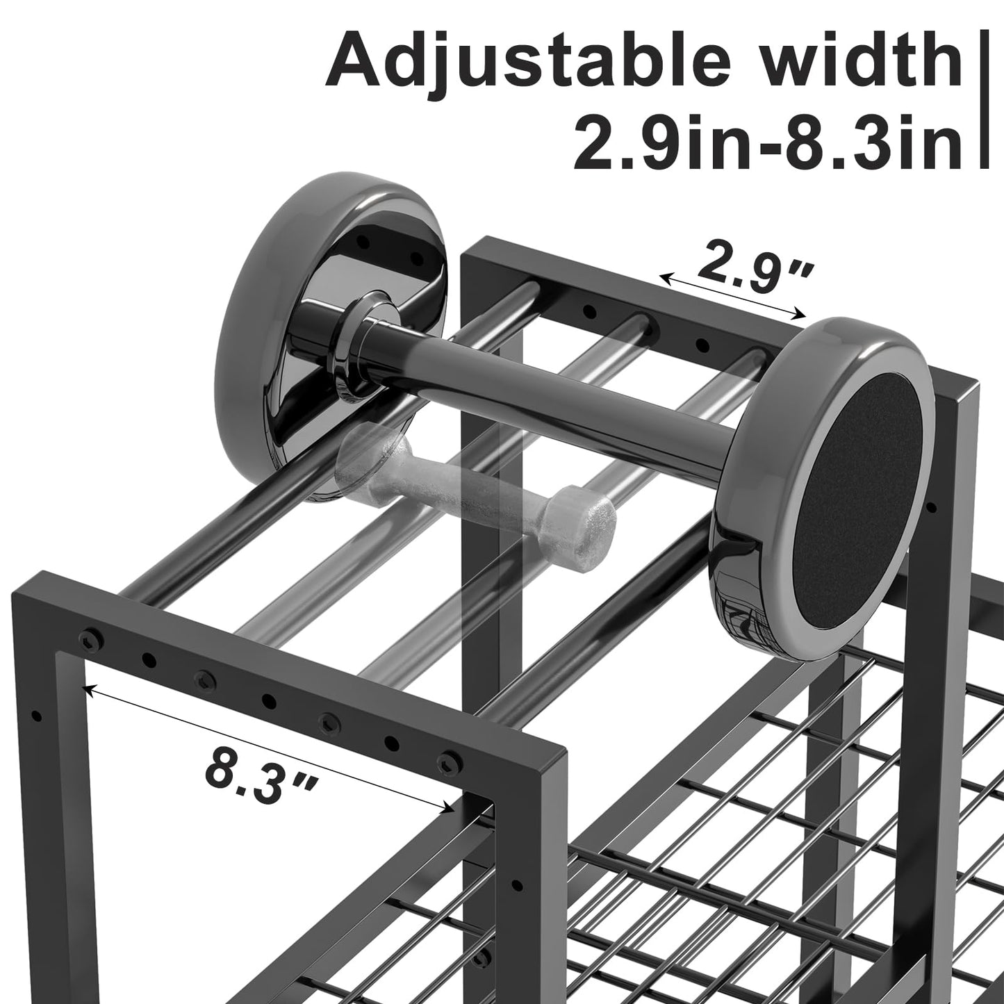 6-Tier Home Gym Storage Rack with Wheels, Dumbbell Weight Rack and Yoga Mat Organizer, Multi-Purpose Gym Equipment Storage Stand for Home Gym Accessories