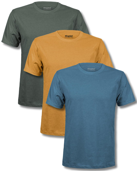 Kingsted Men's T-Shirts - Royally Comfortable - Super Soft Cotton Blend - Short Sleeve Tagless Crewneck - Plain Colored Classic Tees (3 Pack, Royal, 3X-Large)